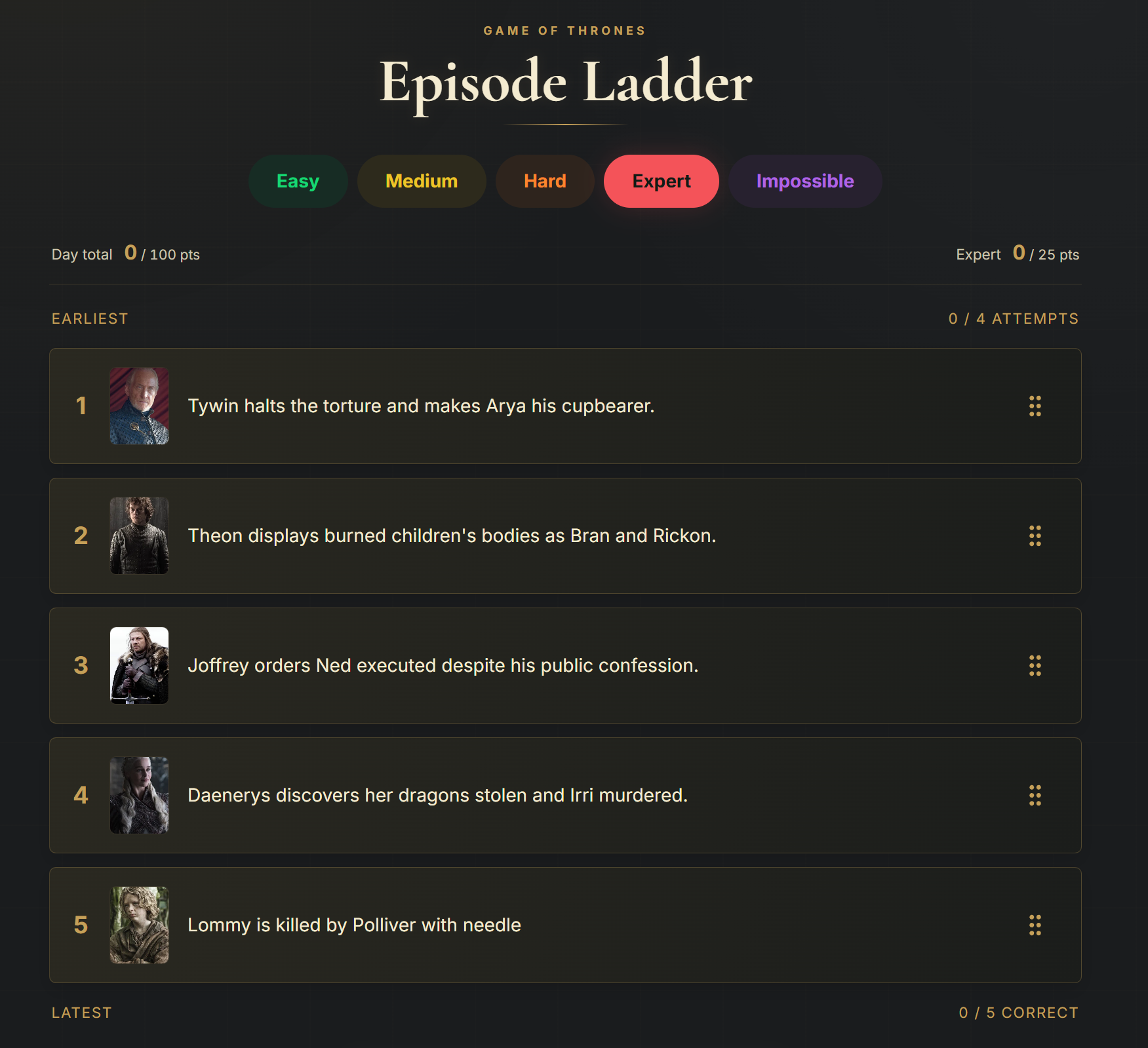 Episode Ladder gameplay example image.